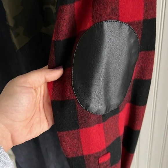 Sunshine Park Plaid, Denim and Camo Boutique Button Front Jacket - Picture 9 of 9